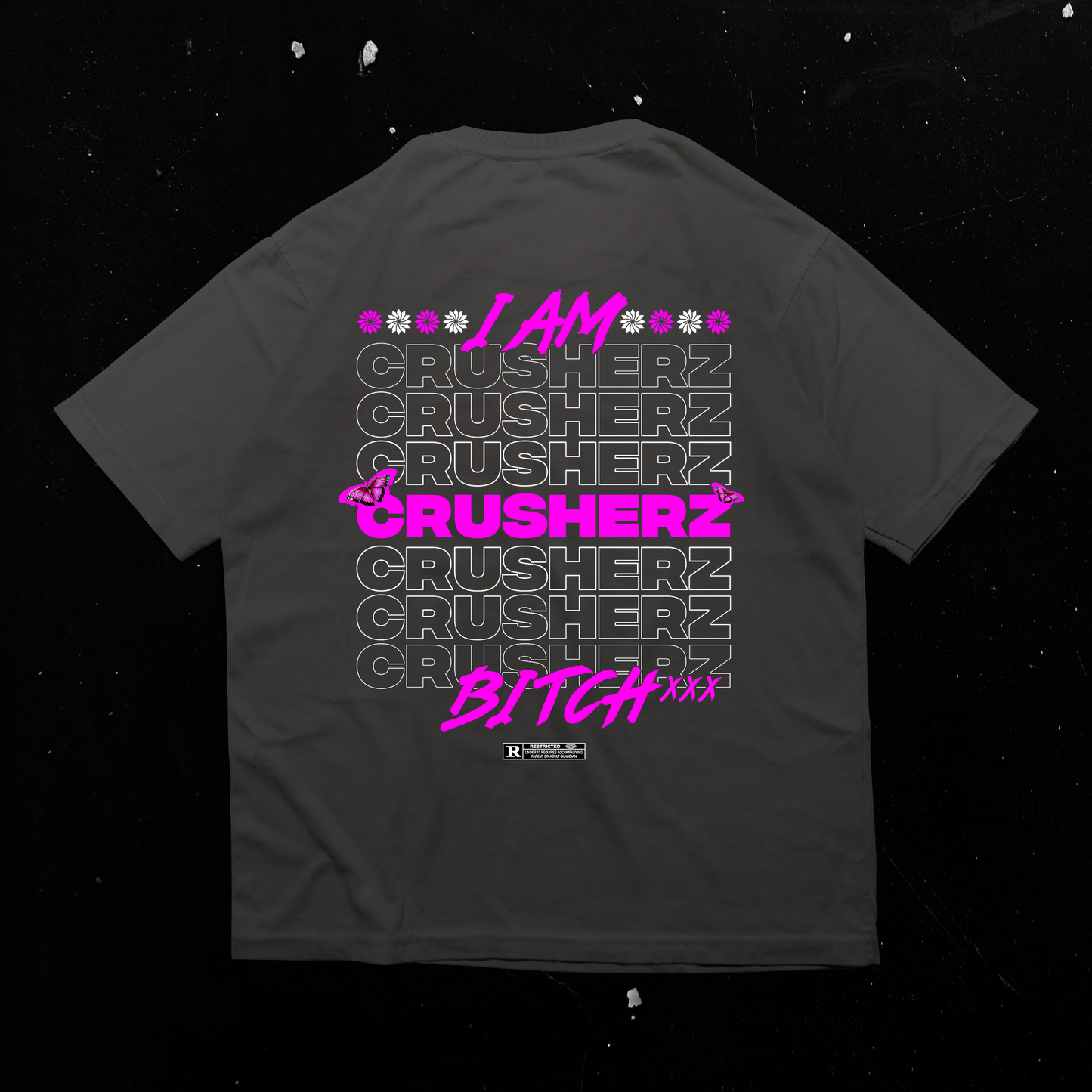 CRUSHERZ - T-SHIRT NOIR OVERSIZE